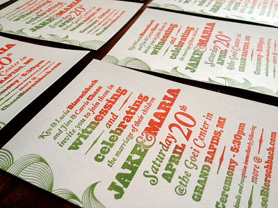 Wedding Invitations - Jake & Maria invitations letterpress printing typography