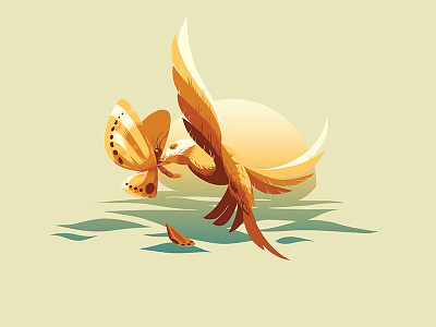 Bird Study illustration print design vector