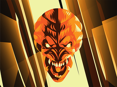 Pumpkinhead halloween illustration pumpkinhead vector