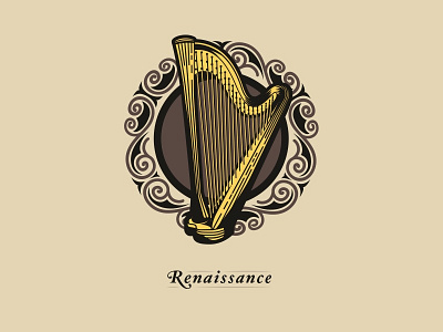 Harp Badge badge harp icon illustration non profit vector