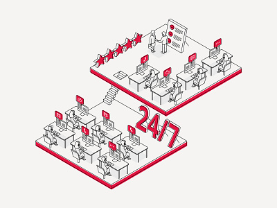 Databarracks Illustration 01 - Customer Service design graphic design illustration isometric poster print