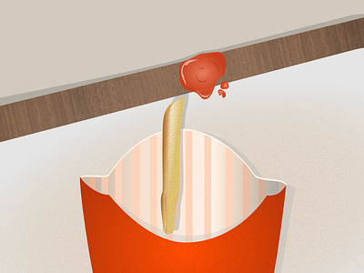 #36daysoftype I 36days i 36dayssoftype frites i illustration ketchup pommes stripes strips type typography