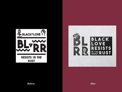 Black Love Resists in the Rust Logo Design branding design icon illustration inconography logo typography vector