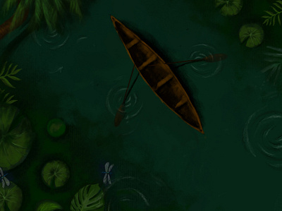 Lonely Boat art digitalpainting illustration