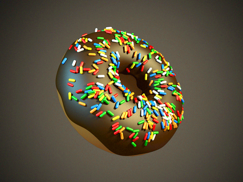 Doughnut 3d chocolate donut doughnut sprinkles