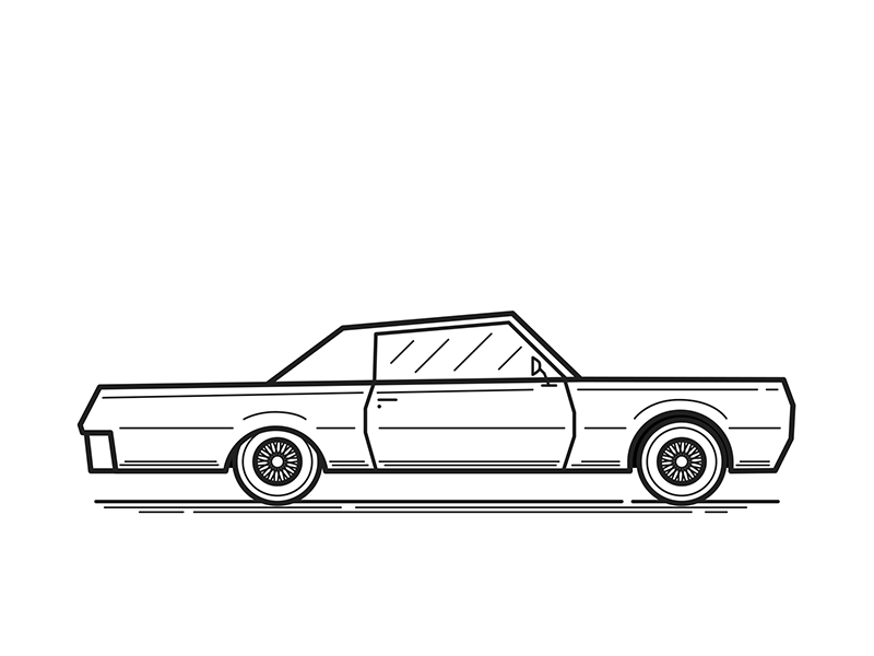 Low Rider animation bw car gif illustration lines loop lowrider