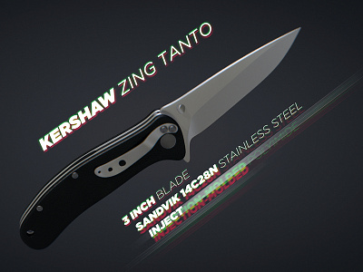 Kershaw Knife 3d after effects animation cinema 4d render