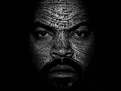 ice cube typography hip hop ice cube. westcoast portrait rap typography