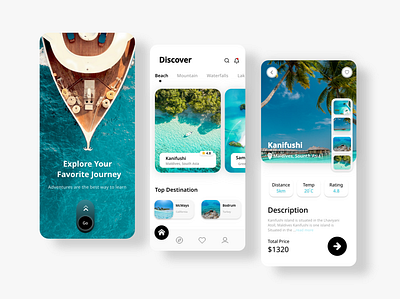 Mobile Travel App app design ui ux