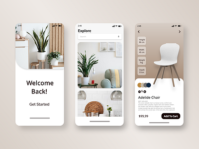 Home Decor App adobe xd app design ui ux