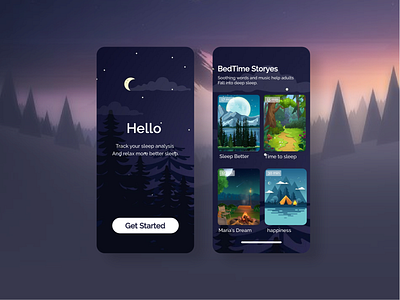 Sleep App adobe xd app design mobile ui ux
