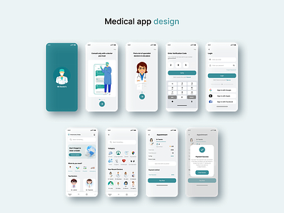 Medical App Design adobe xd app app design figma graphic design iphone app design medical medical app medical app design mobile app mobile app design product design ui ui ux uiux ux xd