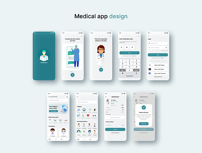 Medical App Design adobe xd app app design figma graphic design iphone app design medical medical app medical app design mobile app mobile app design product design ui ui ux uiux ux xd