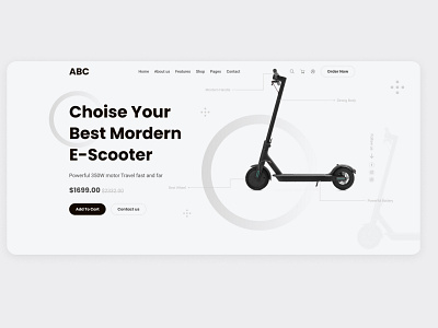 Electric Scooters Landing Page electric scooter figma hero section landing page product design scooter template ui uiux uiux design web design web site