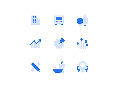 Urban Planning Icons chart connection eco enviroment find places finder flexibility food icons icons set illustrator layers map mobility nature pixel perfect remote work time tools urban