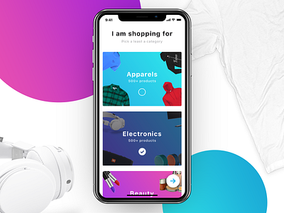Shopping App e commerce iphone onboarding products shopping x