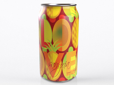 Love Sangria Can wrap label design wine branding