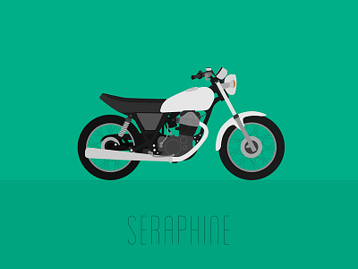 Yamaha SR500 • Poster flat illustration moto motorcycle poster vector