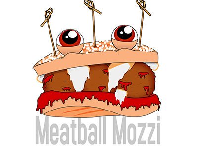 Meatball Mozzi character design food meanie panini