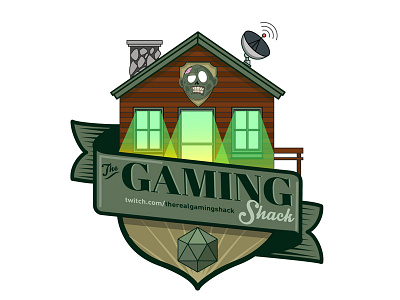 The Gaming Shack Logo badge banner cabin gamer gaming graphic design house illustration log cabin logo twitch zombie