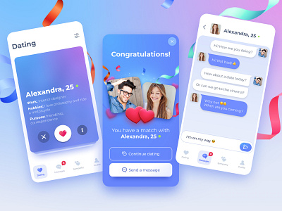 Dating without photo app design mobile ui