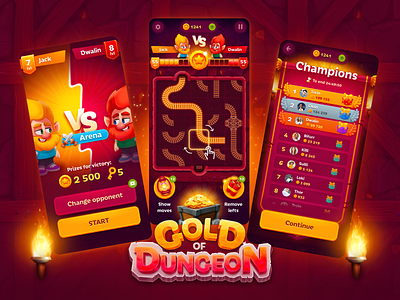 Gold of Dungeon app design game mobile ui