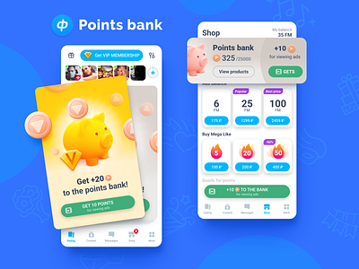 Points Bank on Fotostrana app design mobile ui