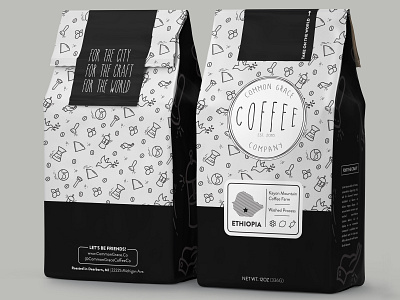 Common Grace Coffee Company Bag Design branding design coffee coffee bag illustration