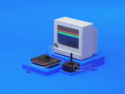 Google - Atari 3d atari c4d cinema4d computer google google design minimalist motiondesign motiondesigner playfull