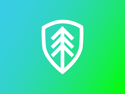 Alder branding gradient icon identity logo shield tree