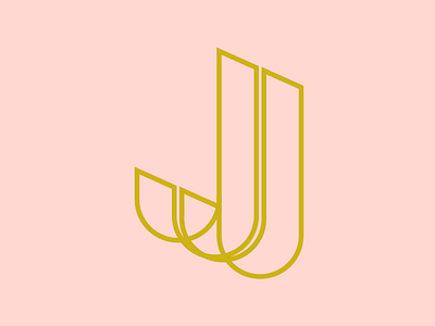 J gold j letter lines logo luxury repeat typography