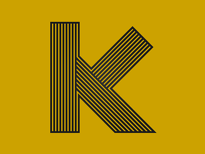 K gold k letter lines logo luxury typography