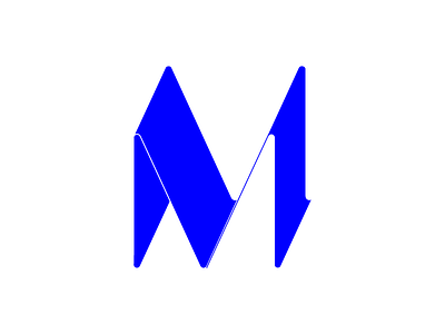 M flow letter m stencil typography