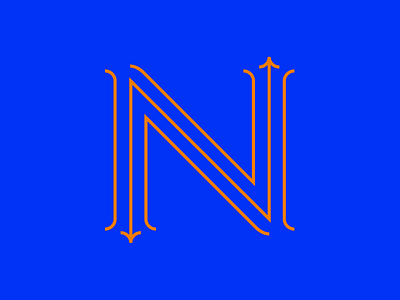 N arrow flow letter n typography