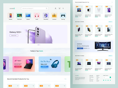 Croma Home Page app clean ecommerce figma footer home homepage landing product store ui ux web design website