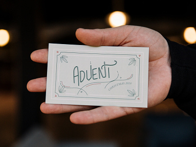 Advent hand drawn type hand type invite design layout