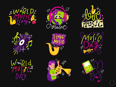 WORLD MUSIC DAY airpods apple pencil earphone earpods earth geofilter illustration ipod italy love music musician planet planet earth procreate snapchat