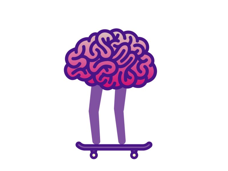 BRAIN SKATER aftereffects animation illustrator