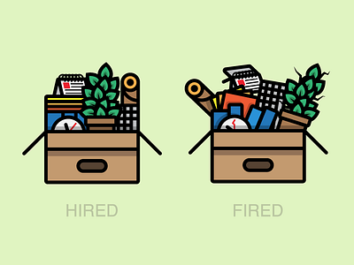 HIRED-FIRED bold office plants stuff work