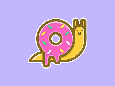 DONUT OR SNAIL animal bold candy colour donut pink snail sticker yummy