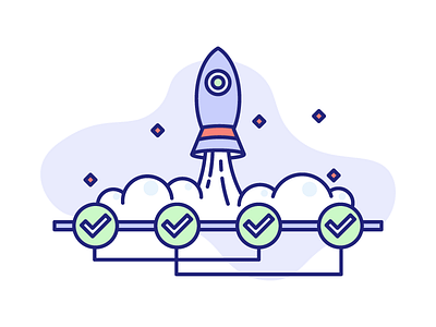 ONBOARDING COMPLETED dashboard design icon illustration leaf nature onboarding rocket ux web