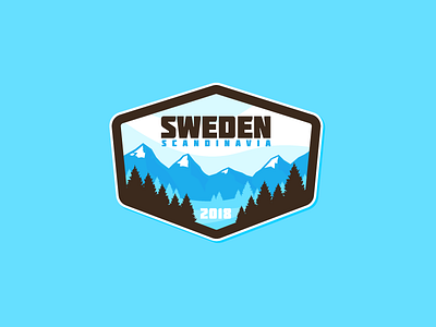 SWEDEN badge explore mountain sweden travel tree
