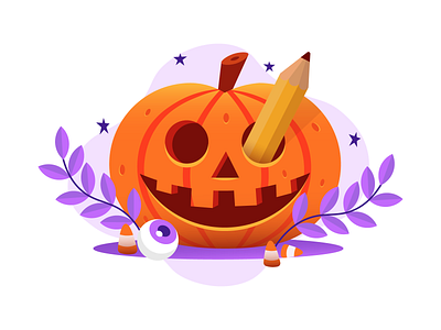 HAPPY HALLOWEEN DESIGNERS bold eye halloween leaf october pencil plants pumpkin scary spook spooky