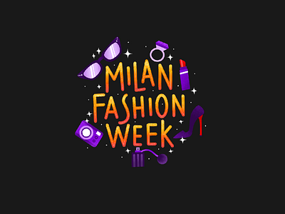 Milan Fashion Week fashion fashion week glasses handwrite heels milan milano procreate procreate art ring typo typografy