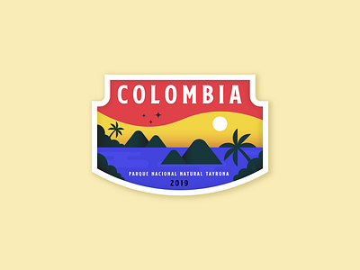 COLOMBIA america badge beach colombia latino palm park patch smooth