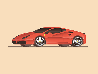 FERRARI 488GTB car ferrari red truck veichle