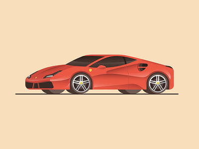 FERRARI 488GTB car ferrari red truck veichle