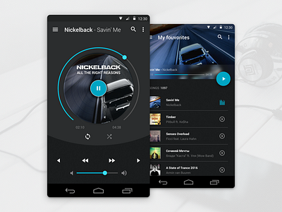 #Daily UI #009 - Music Player (Dark) 009 android daily ui music music player player