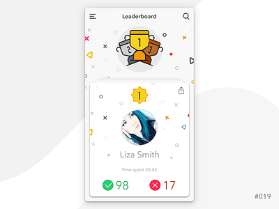 #Daily Ui #019 - Leaderboard 019 cup dailyui leaderboard test trophy winner