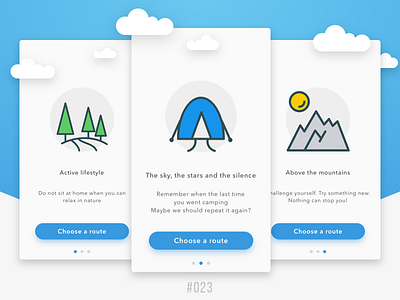 #Daily UI #023 - Onboarding 023 adventure camping dailyui onboarding travel